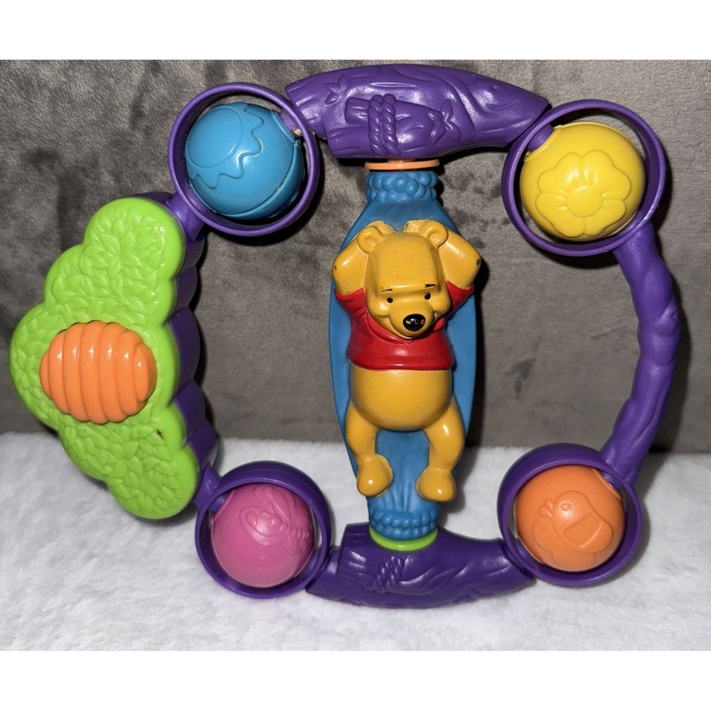 Vintage 1990s Disney Winnie Pooh Hand Grip Motor Skills‎ Musical Baby Toy